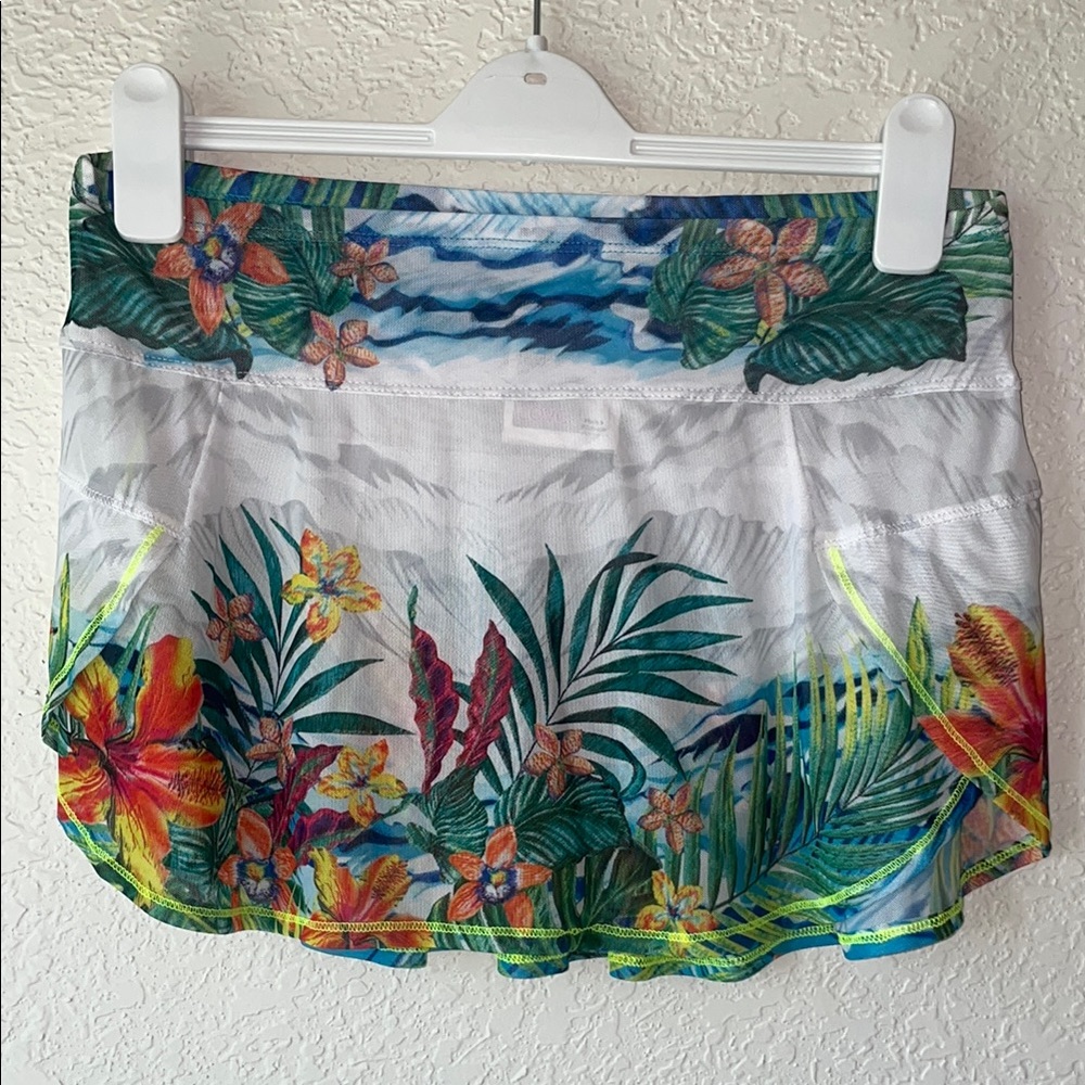 Lucky in Love sheer Tropical tennis/running skirt